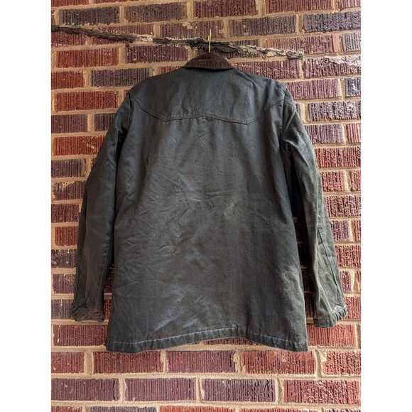 Cody James Men's Mansfield Oilskin Field Coat-Hunter Green-Sz Small - Picture 2 of 10